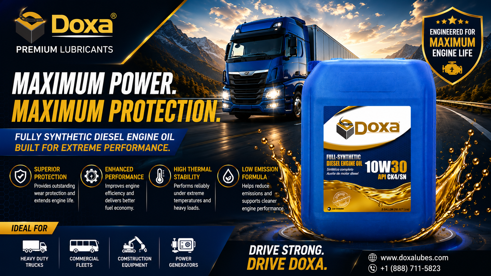 Diesel Engine Oil 10W30 by DOXA Premium Lubricants