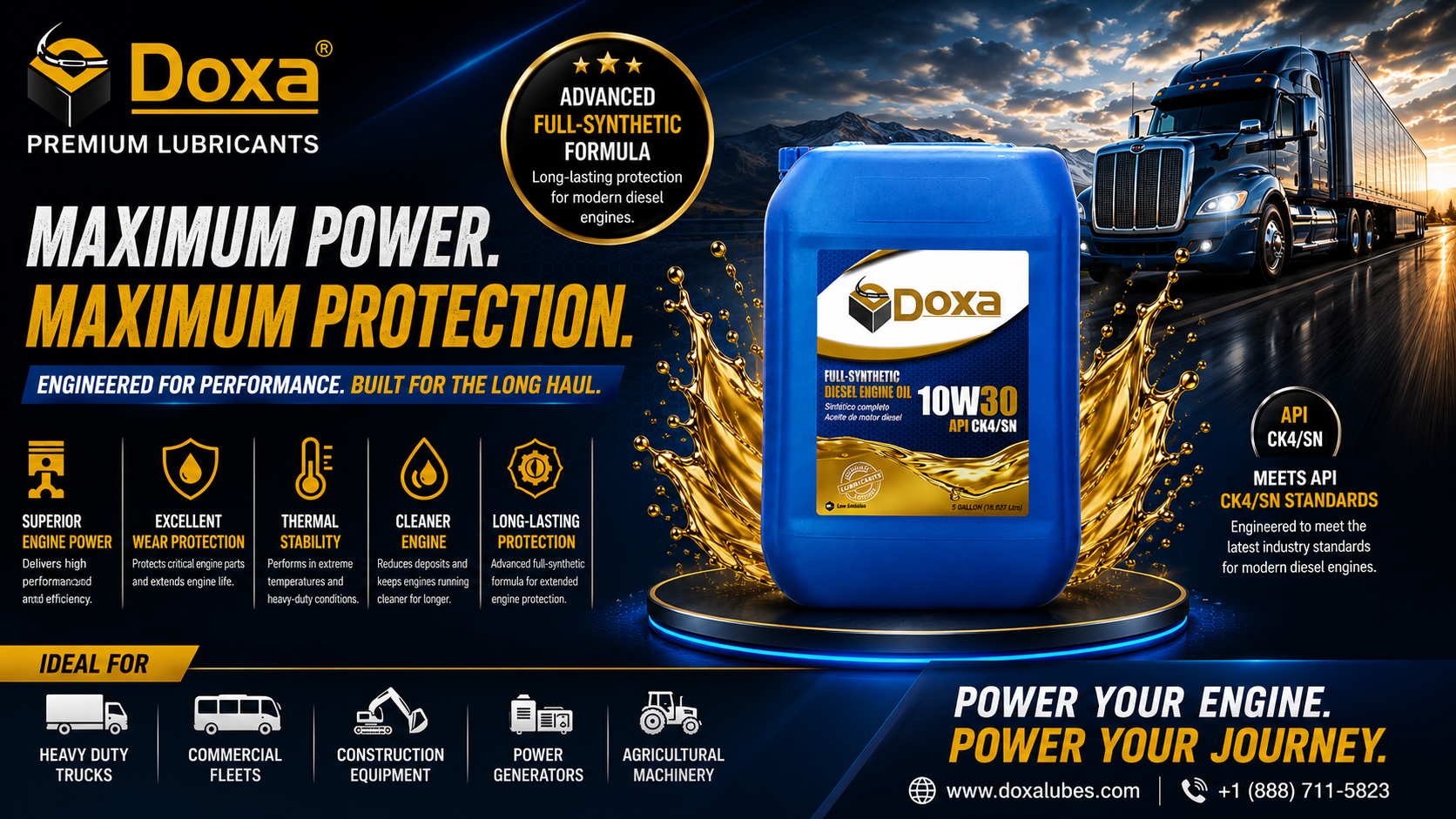 Full-Synthetic Diesel Engine Oil 10W30 for heavy-duty diesel engines
