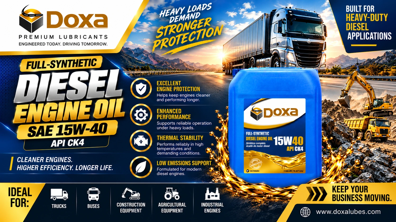 Full-Synthetic Diesel Engine Oil SAE 15W-40